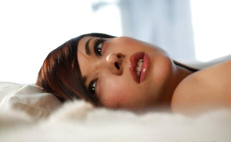 Charming hottie Elizabeth Marx in hot underwear exhibiting big knockers and sexy butt 